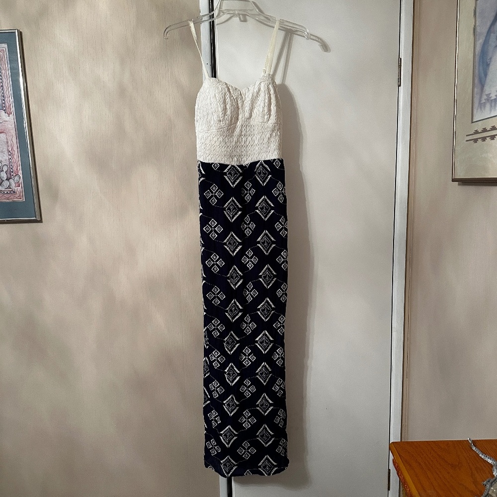 Lily Rose Spaghetti Strap Maxi Dress w Slit Sz Small